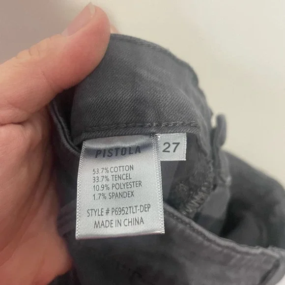 Pistola Women's Moto Skinny Jeans Dark Gray size 27 - Picture 3 of 8